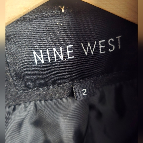 Nine West Women's Wool Blend Pea Coat- Black Size 2 - Classic Fit & Style Lined - Picture 4 of 5